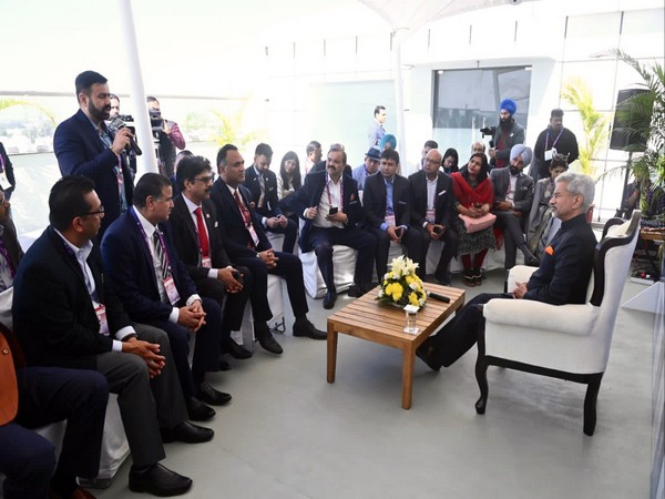 Indians living in US, Canada meet Jaishankar at PBD Convention in Indore. (Photo: Twitter//@DrSJaishankar)