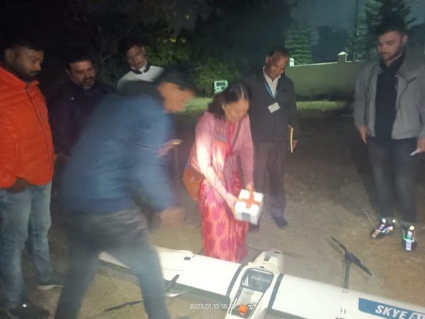 Medicines delivered by a drone in Uttarakhand. (Photo/ANI)