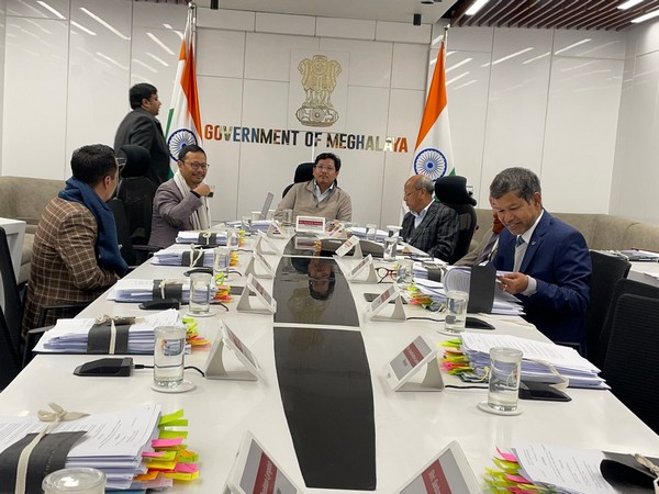 Meghalaya's ministers during the Cabinet meet. (Photo/Twitter@SangmaConrad)   