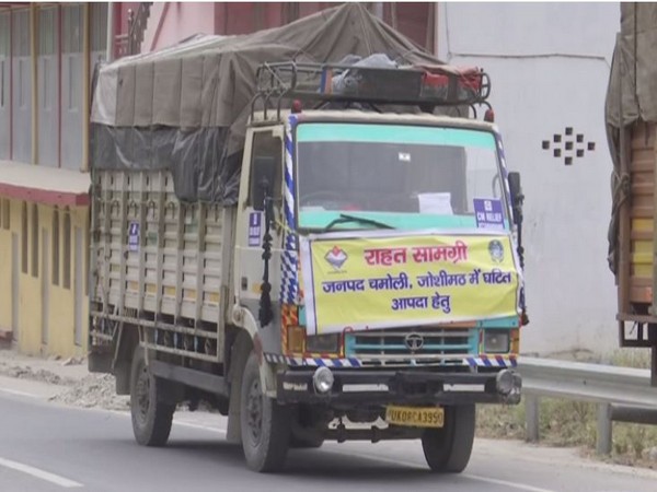 Truck carrying relief materials for Joshimath people.(Photo/ANI)