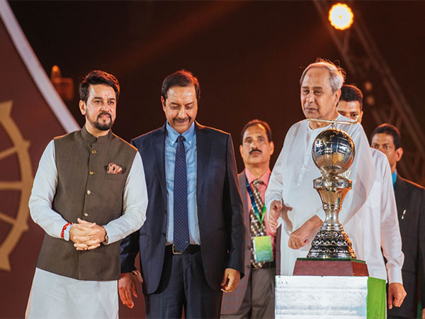 Union Sports Minister Anurag Thakur (left) and CM Naveen Patnaik (right). (Photo- Odisha government)