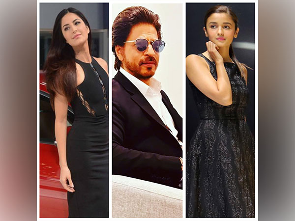 Katrina Kaif, Shah Rukh Khan and Alia Bhatt at the Auto Expo (Image Source: Twitter)