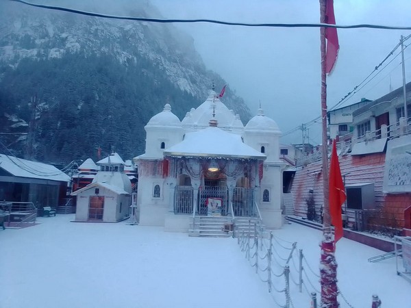 Gangotri Dham covered in snow on Thursday. (Photo/ANI)