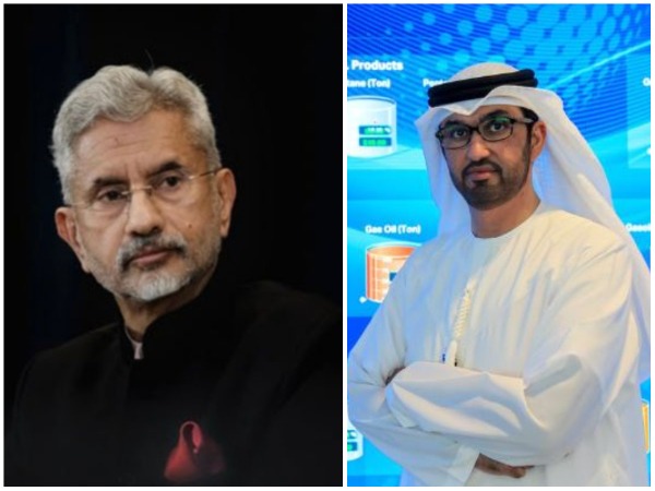 External Affairs Minister S Jaishankar and Dr. Sultan Ahmed Al Jaber, Minister of Industry & Advanced Technology, UAE.