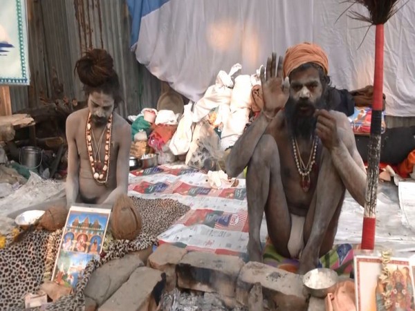 Naga Sadhus in Babughat, Kolkata (Photo/ANI)