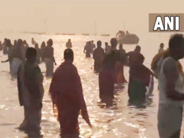 Devotees gather for a holy dip in the Ganges at Gangasagar in West Bengal. (Photo/ANI)