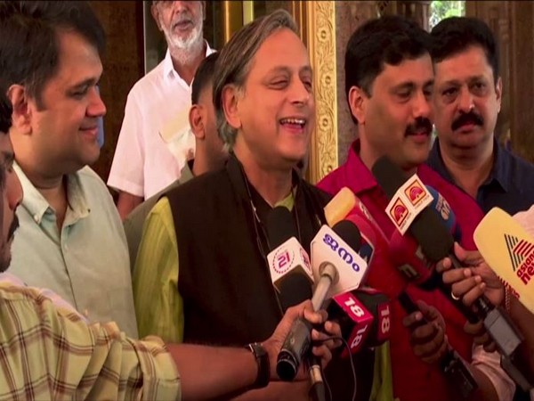 Congress MP Shashi Tharoor speaking to media (Photo/ANI)