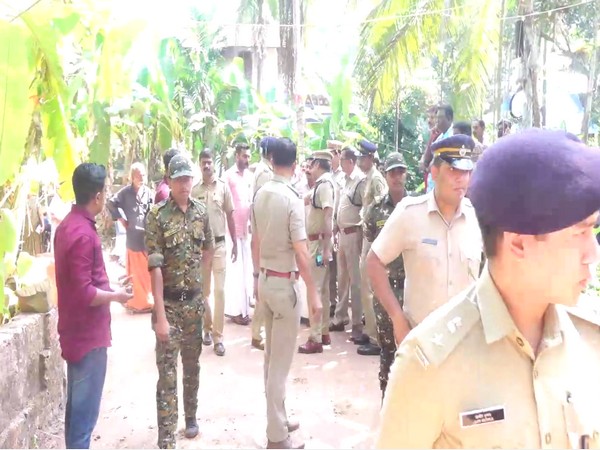 Panoor police at the site of conflict. (Photo/ANI)