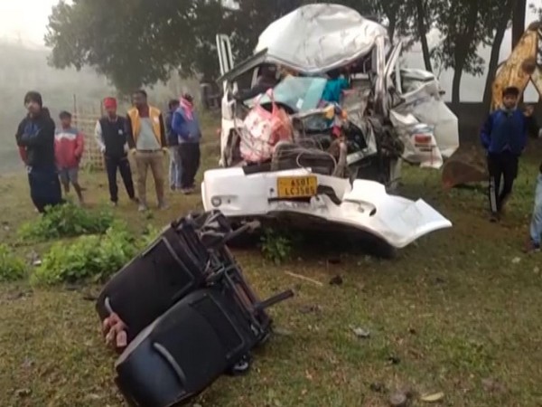 wrangled remains of the Vehicle after the accident(Photo/ANI)
