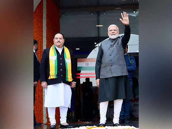 Prime Minister Narendra Modi (Right) and BJP national president JP Nadda (left) (Photo/ANI)