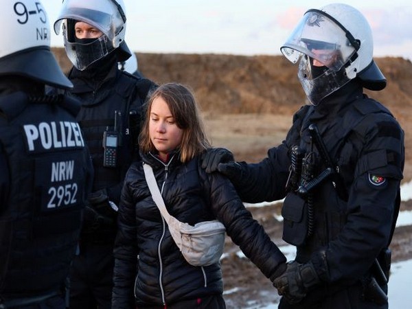 Greta Thunberg detained by German police detained during protests against the expansion of a coal mine in Luetzerath. (Photo Credit - Reuters)