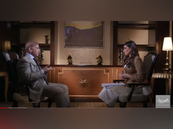 Pakistan PM Shehbaz Sharif in an interview with Al Arabiya TV (Source: Al Arabiya TV)