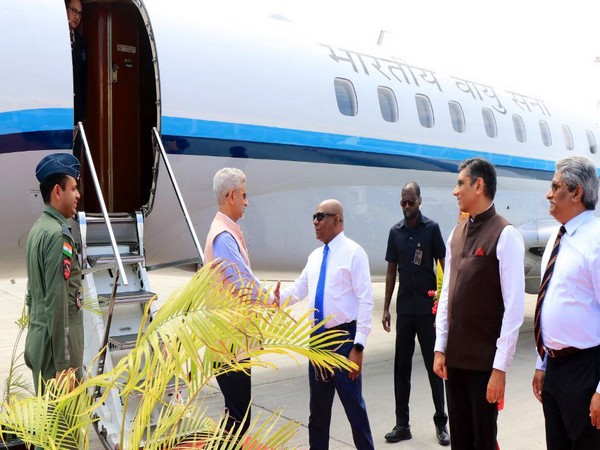 External Affairs Minister S Jaishankar welcomed by Foreign Minister of Maldives Abdulla Shahid (Image credit: Twitter/ @DrSJaishankar)