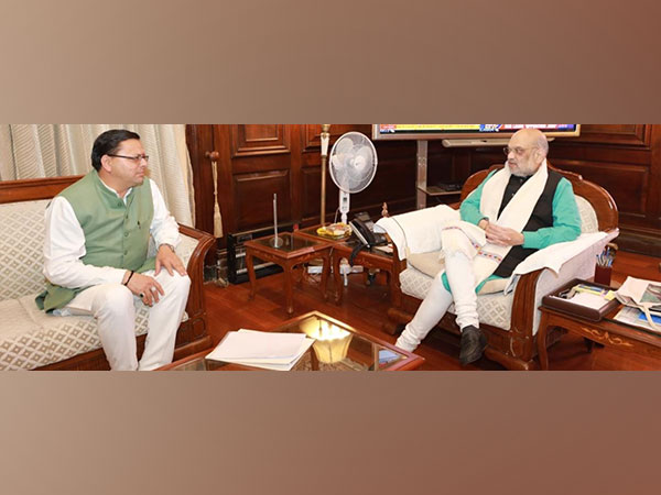 Uttarakhand Chief Minister Pushkar Singh Dhami with Union Home Minister Amit Shah (Photo/ANI)