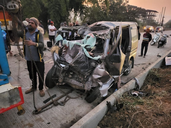 Visual of car after the accident (Photo/ANI) 