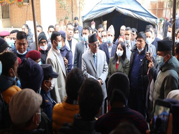 Nepal PM Pushp Kamal Dahal meets kin of deceased in Kathmandu. (Photo: PM Secretariat)