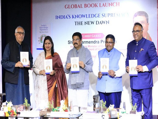Union Education Minister Dharmendra Pradhan releases a book titled 'India's Knowledge Supremacy: The New Dawn' (Photo: Dharmendra Pradhan Twitter)