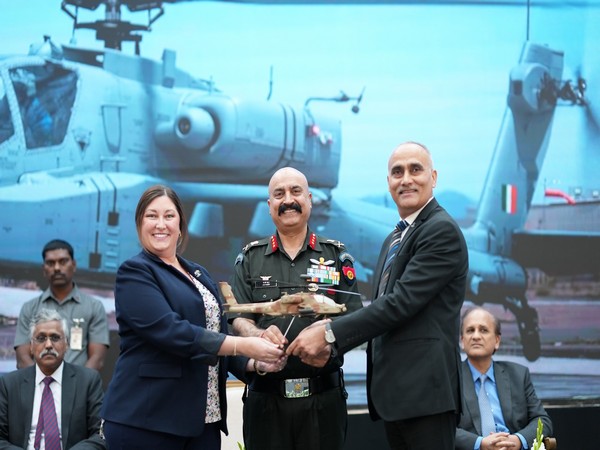 (L-R) Katie Yursky, director, International Apache Programs, Boeing Defense; Lt. General AK Suri, Director General of Army Aviation, Surendra Ahuja, MD, Boeing Defence India (Tata Boeing Aerospace)