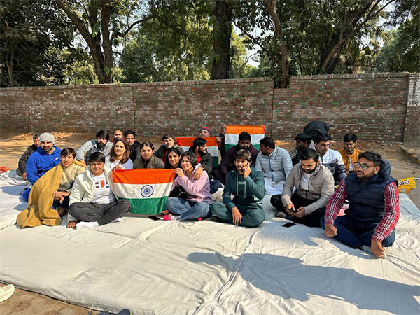 Protesting wrestlers at Jantar Mantar (Photo: Vinesh Phogat)