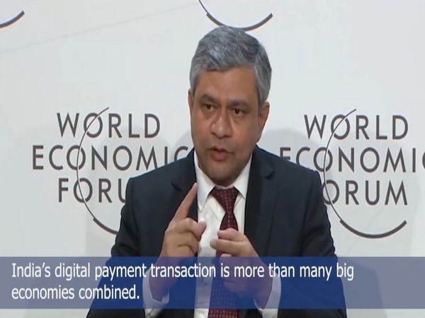 Union minister Ashwini Vaishnaw speaking at the World Economic Forum (Image: ANI)