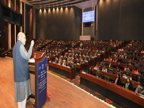 Union Home Minister Amit Shah addressing 1st day of 57th DGPs-IGPs conference (Photo/ANI)
