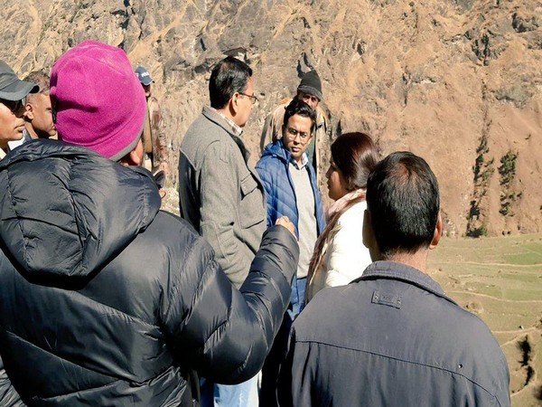 Chamoli DM inspects Dhak Village of Joshimath (Photo/ANI)