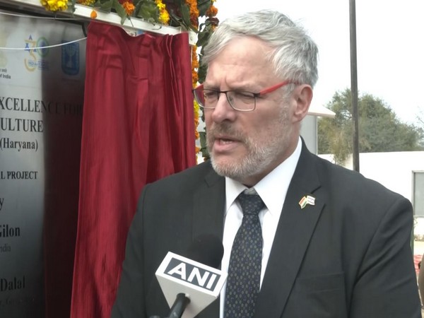 Israel's ambassador to India, Naor Gilon speaking with ANI in Bhiwani, Haryana