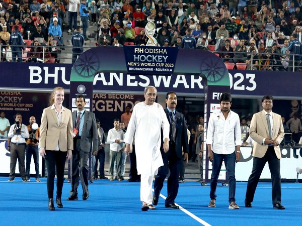 Odisha CM Naveen Patnaik at Kalinga Stadium in Bhubaneswar during Hockey World Cup 2023 (Image: HI)