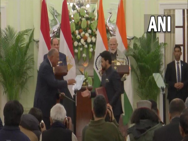 Minister of Information & Broadcasting with Egypt's Minister of Foreign Affairs (ANI)