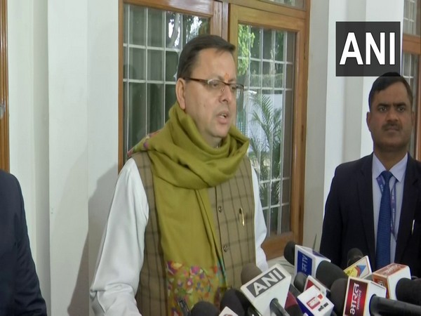 Uttarakhand Chief Minister Pushkar Singh Dhami addressing a press conference in Dehradun (Photo/ANI)