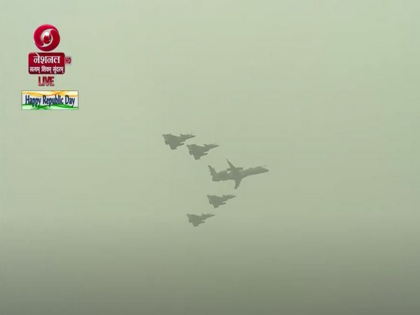 Glimpse of the Air Force's flypast (Photo/ANI)