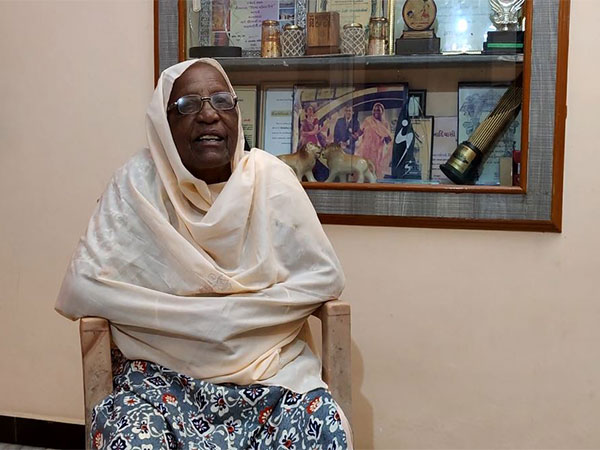 Padma Shri awardee Hirbai Lobi while speaking to ANI (Photo/ANI)