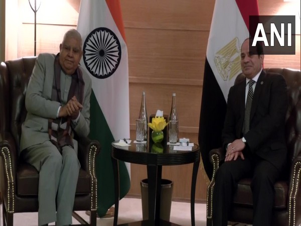 Egyptian President meets Vice President Jagdeep Dhankhar in Delhi (Photo/ANI)