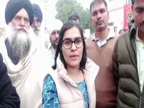 One of the protesters, who introduced herself as Sonia. (Photo/ANI)