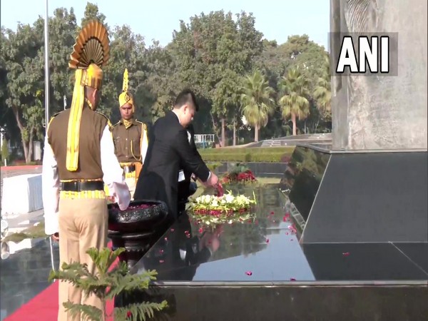 Interpol delegation pays tribute at National Police Memorial in New Delhi (Photo/ANI)