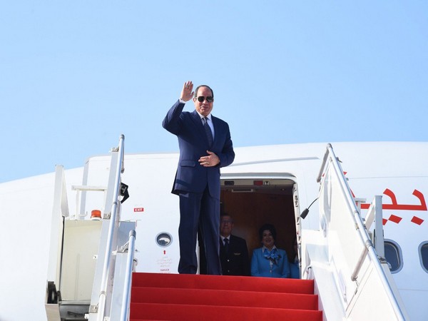 Egyptian President Abdel Fattah El-Sisi before departing for his homeland. (Photo Credit - Twitter/Rajkumar Ranjan Singh)