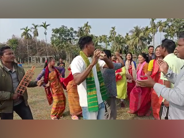 Bodo people of Biswanath celebrating the government's decision of inclusion of 60 villages in BTR (Photo/ANI)