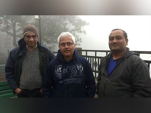 Tourists in Mount Abu, Rajasthan enjoying the thick fog after heavy rains (Photo/ANI)