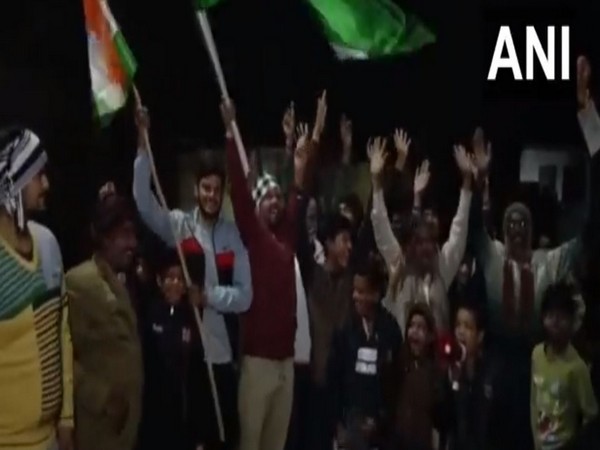 Locals celebrate India's victory in the women's T20 WC on Monday. (Photo/ANI)