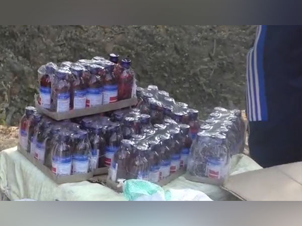 Visuals of the seized cough syrup bottles (Photo/ANI)