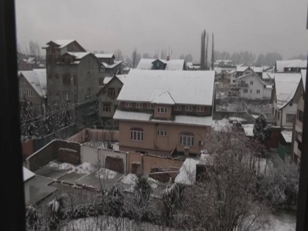 Heavy snowfall in Srinagar (Photo/ANI)