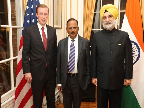 US National Security Advisor Jake Sullivan, India's National Security Ambassador Ajit Doval, India's Ambassador to US Taranjit Singh Sandhu (Image Credit: Twitter/@SandhuTaranjitS)
