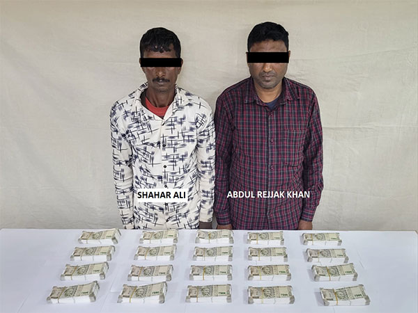 Arrested duo with Fake Indian Currency Notes (Photo/ANI)