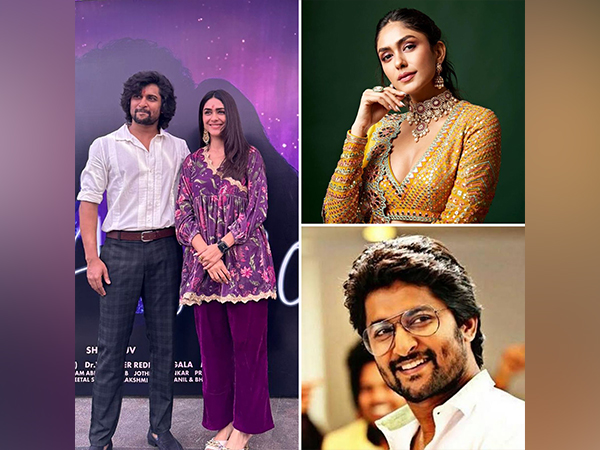 Mrunal Thakur and Nani from the sets of Telugu film (Image source: Instagram)