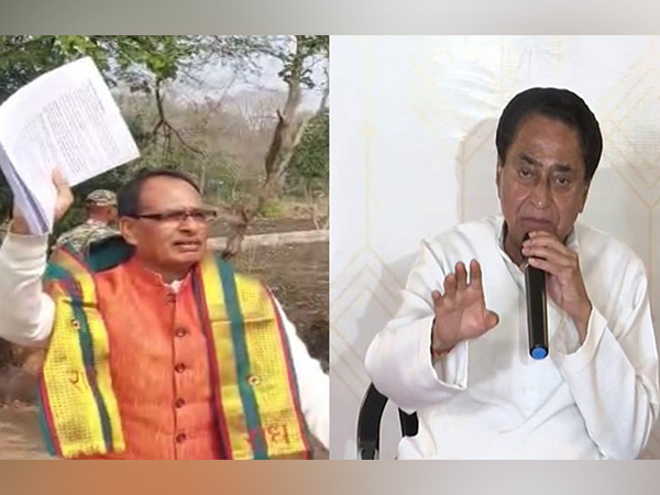 Madhya Pradesh CM Shivraj Singh Chouhan (L) and PCC Chief Kamal Nath (R) (Photo/ANI)