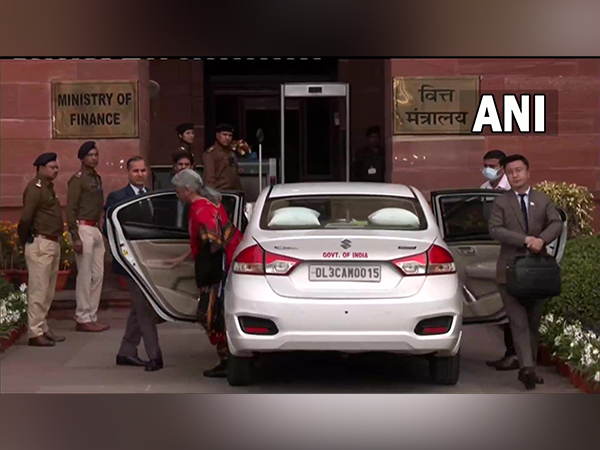 Union Finance Minister Nirmala Sitharaman at North Block (Photo:ANI)