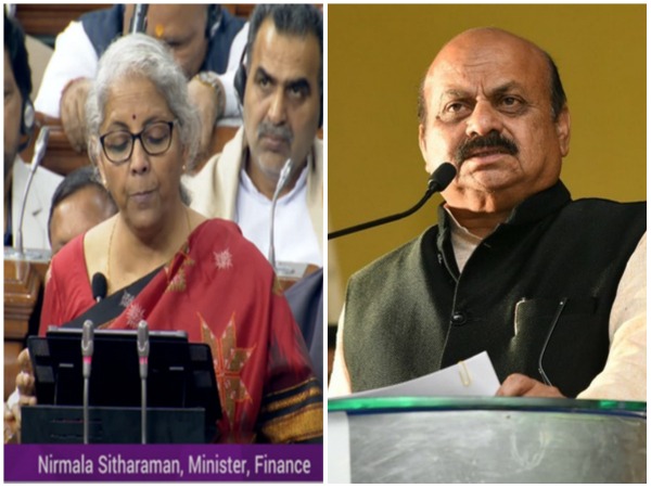 Finance Minister Nirmalka Sitharaman (left) and Karnataka CM Basavaraj Bommai (right) (Photo/ANI)