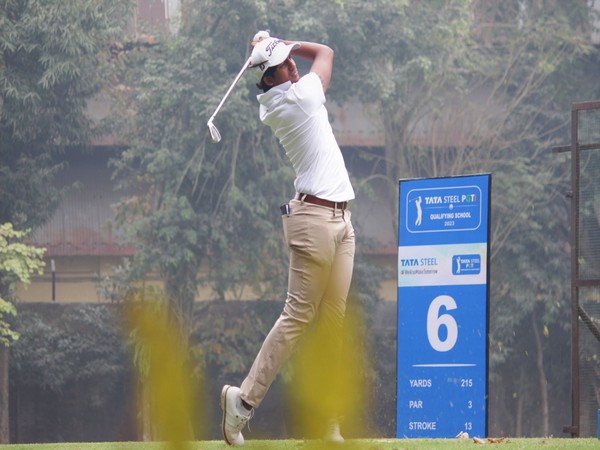 Amateur golfer Aryan Roopa Anand in action during first round of final qualifying stage (Image: PGTI)