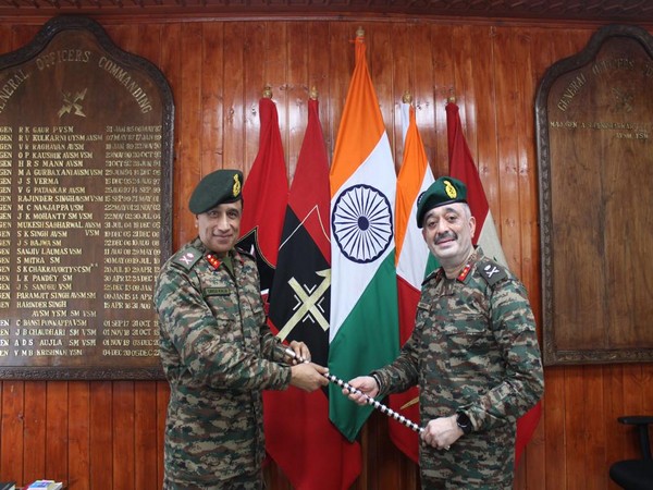 Major Gen Girish Kalia assumes charge as GOC of Army's Vajr Division (Photo/ANI)