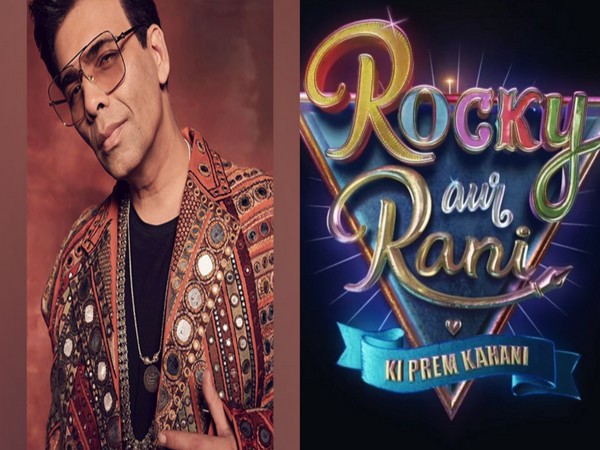 Karan Johar and the poster of Rocky aur Rani ki Prem Kahani. (Image Source/ Instagram)